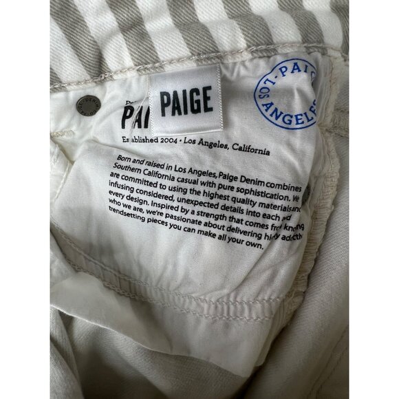 Paige Verdugo Ankle Skinny Jeans Womens Gray/White Striped Stretch Size 26 - Picture 12 of 16
